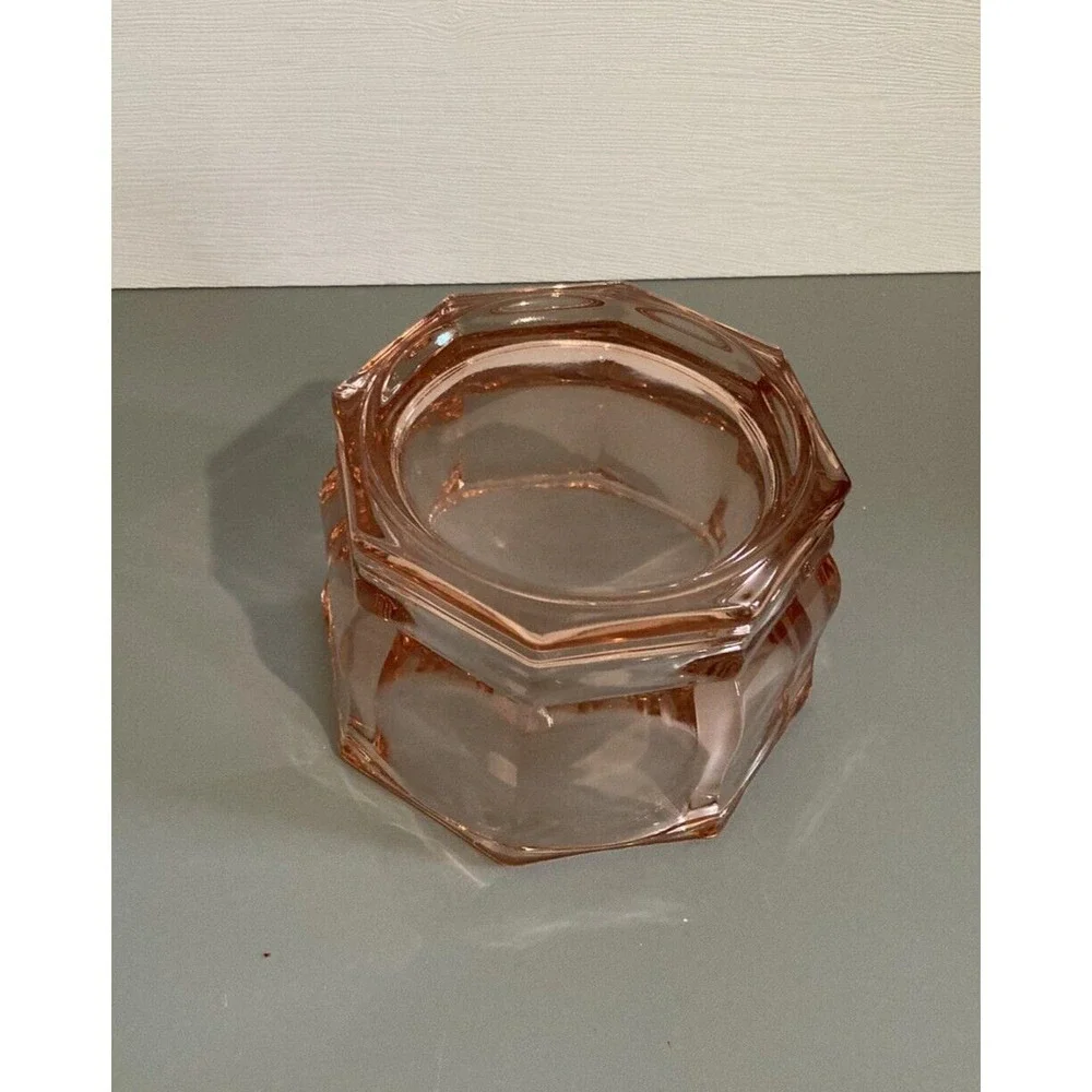 Cambridge Pink Depression Glass Octagonal Bowl Candy Dish Vintage  NO LID